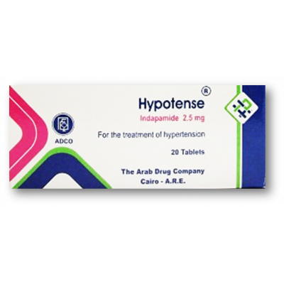 HYPOTENSE 2.5 MG ( INDAPAMIDE ) 20 TABLETS